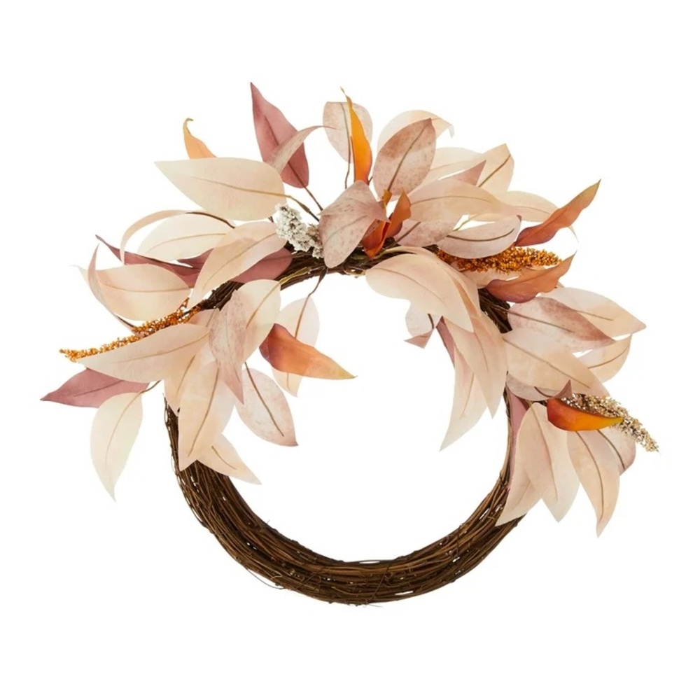 Way To Celebrate Harvest Brown Eucalyptus 18” Wreath NWT